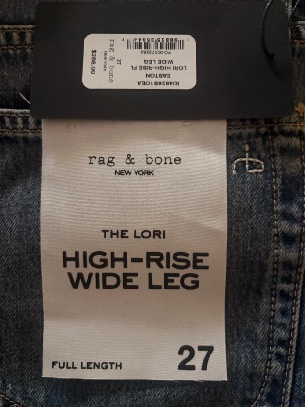 rag & bone Lori High-Rise Wide Leg Jeans in Easton NWT $288 - Picture 7 of 10